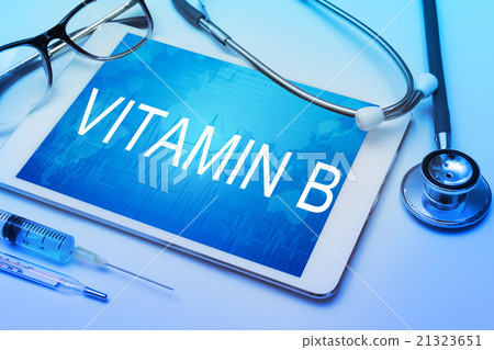 Vitamin B word on tablet screen Vitamin B word on tablet screen 21323651