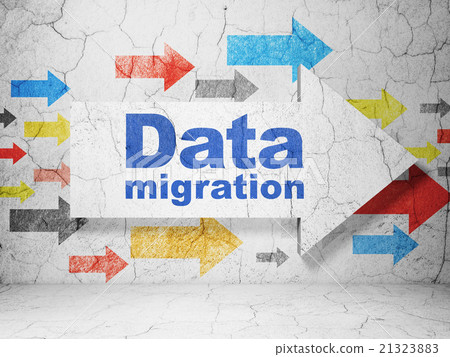 Information concept: arrow with Data Migration on Information concept: arrow with Data Migration on 21323883