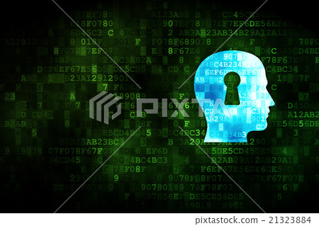 Information concept: Head With Keyhole on digital Information concept: Head With Keyhole on digital 21323884