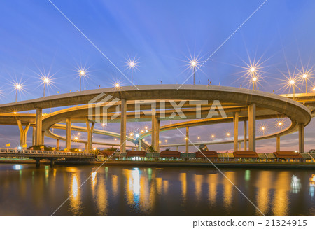 Huge elevated crossroad (Bhumibol bridge) 21324915