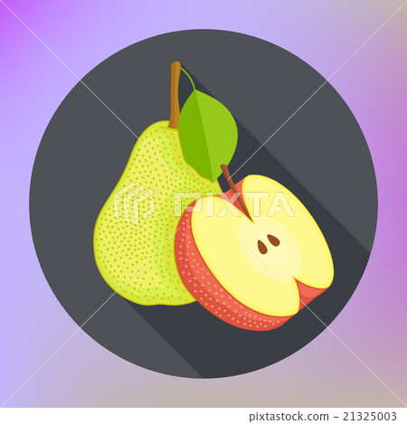 Red apple pear flat icon 21325003