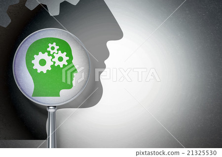 Advertising concept:  Head With Gears with optical 21325530