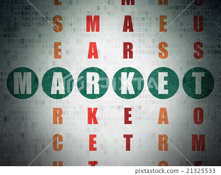 Marketing concept: Market in Crossword Puzzle 21325533