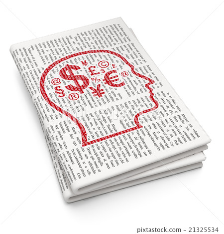Marketing concept: Head With Finance Symbol on Marketing concept: Head With Finance Symbol on 21325534