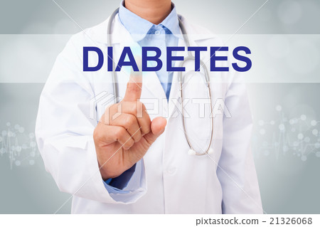 Doctor hand touching DIABETES sign  21326068