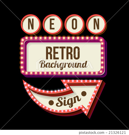 Night retro sign with lights Night retro sign with lights 21326121