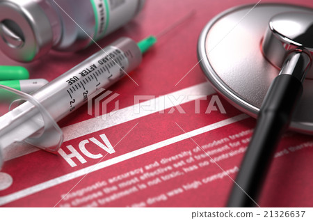 HCV. Medical Concept on Red Background. 21326637