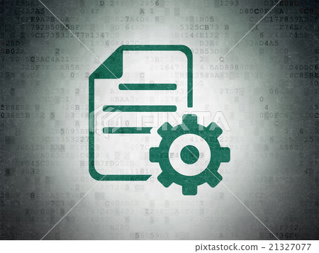 Database concept: Gear on Digital Paper background 21327077
