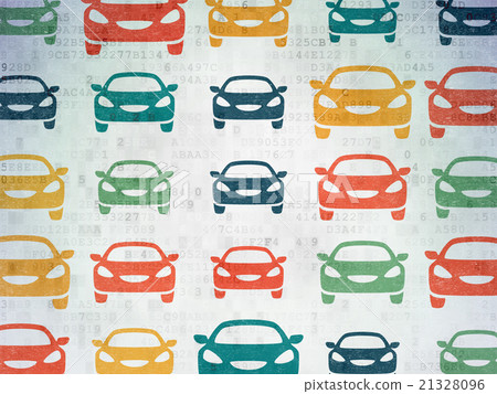 Travel concept: Car icons on Digital Paper 21328096