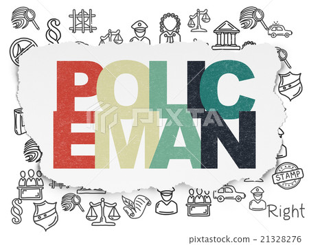 Law concept: Policeman on Torn Paper background Law concept: Policeman on Torn Paper background 21328276