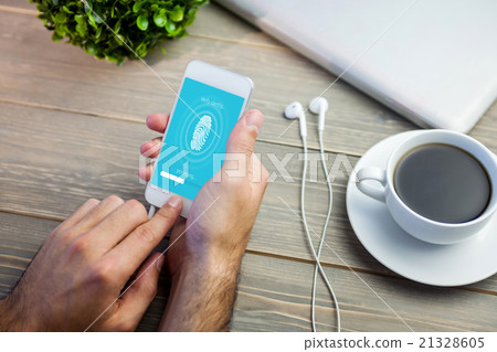 Composite image of fingerprint on computer 21328605