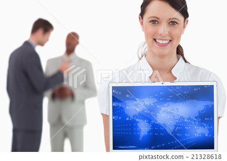 Composite image of world map with shares on blue background Composite image of world map with shares on blue background 21328618