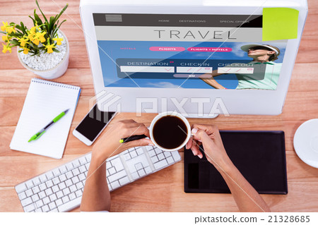 Composite image of part of hand using stylus 21328685