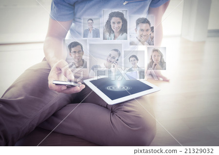 Composite image of portrait of business people Composite image of portrait of business people 21329032