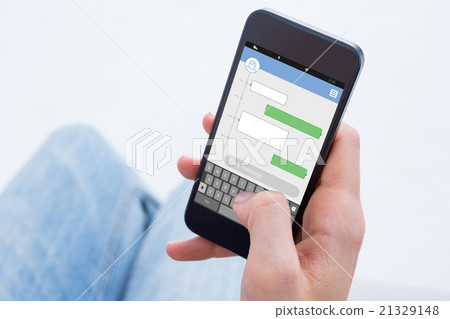 Composite image of woman using her mobile phone 21329148
