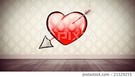 Composite image of heart with arrow 21329255