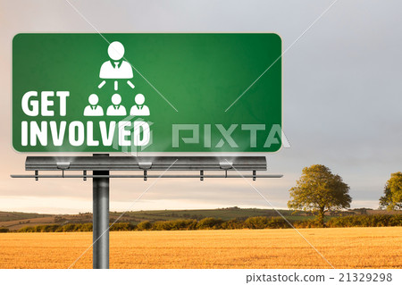 Composite image of get involved 21329298