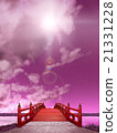垂直日式橋木製朱紅色漆夜紫光背光CG 21331228
