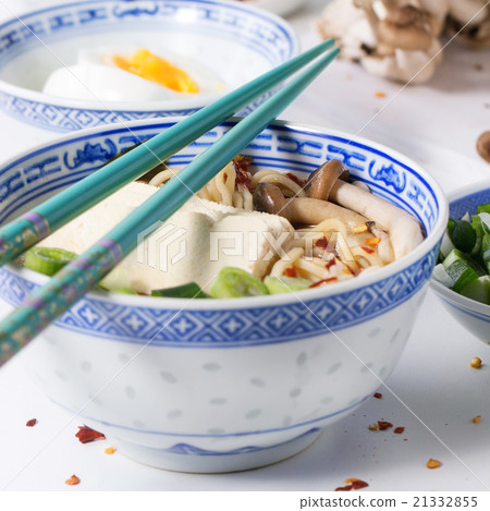 Asian soup ramen with feta cheese Asian soup ramen with feta cheese 21332855