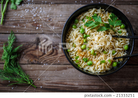 Chow Mein: fried noodles with chicken and Chow Mein: fried noodles with chicken and 21333251