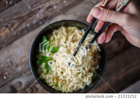 Chinese noodles. Top view. Chinese noodles. Top view. 21333252