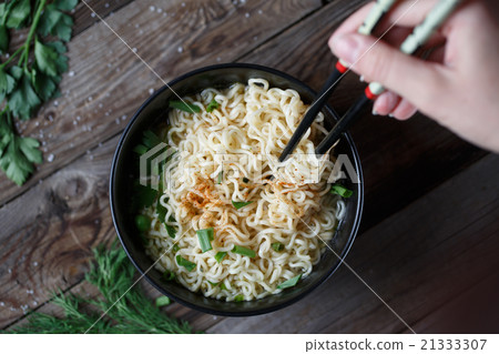 Chinese noodles. Top view. 21333307