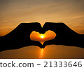 Love shape hand silhouette in sky 21333646