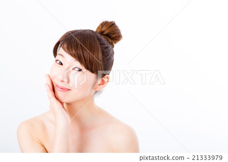 膚色美容圖像年輕女子美麗的皮膚皮膚護理白背美容圖像照片素材 膚色美容圖像年輕女子美麗的皮膚皮膚護理白背美容圖像照片素材 21333979