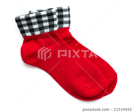 red striped socks isolated on white background red striped socks isolated on white background 21334935