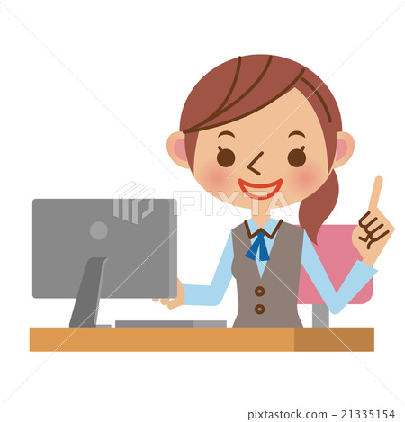 Finger pointing & using a personal computer OL · clerical clerk 21335154