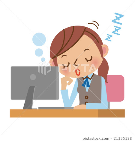 在PC前面睡覺的OL婦女·文員職員 在PC前面睡覺的OL婦女·文員職員 21335158