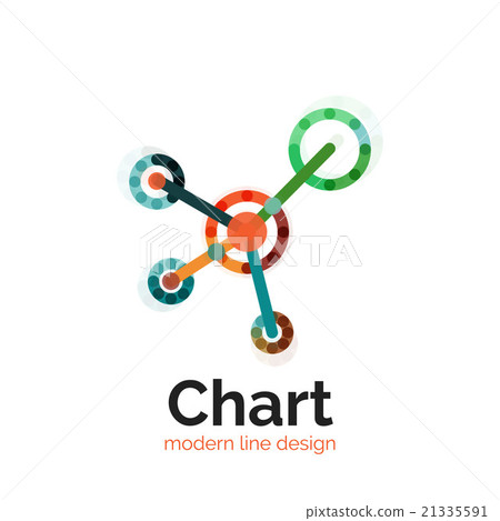 Thin line chart logo design. Graph icon modern Thin line chart logo design. Graph icon modern 21335591