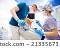 dentist treats teeth 21335673