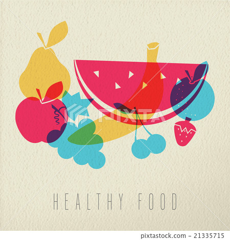 Healthy food diet fruit concept icon color design - Stock Illustration ...