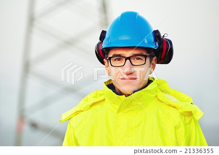 Worker with helmet Worker with helmet 21336355