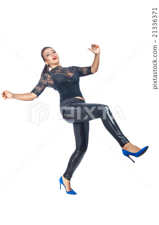 Girl falls rastavit hands. 21336371