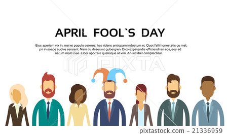 Business People Group Wear Jester Hat, Fool Day 21336959