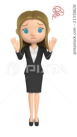 Embarrassed face business woman - Stock Illustration [21338626] - PIXTA