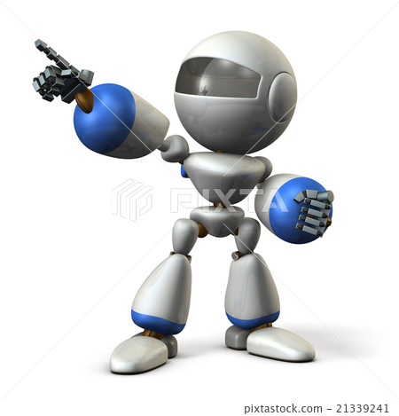 Cute robot pointing at the target 21339241