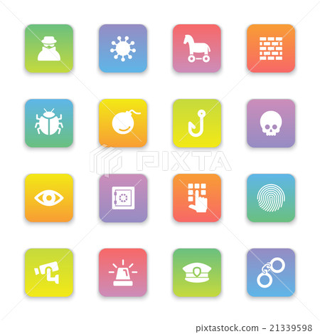 gradient colored flat security icon set gradient colored flat security icon set 21339598