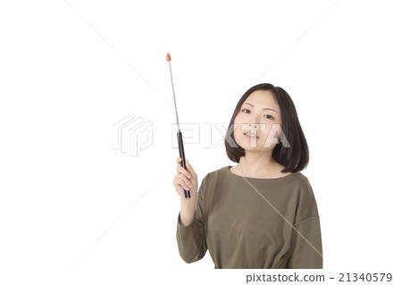 A young lady with an instruction stick 21340579