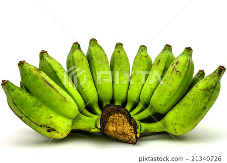 Raw isolated bunch of green bananas 21340726