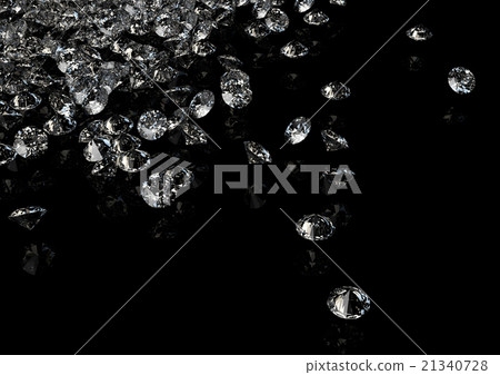 Diamonds on black background with space for text. 21340728