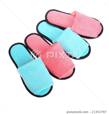red and blue slippers footwear on white background red and blue slippers footwear on white background 21341797
