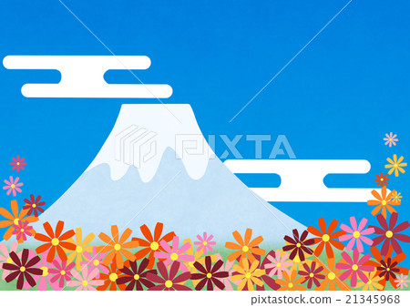 富士山和宇宙景觀在蔚藍的天空 富士山和宇宙景觀在蔚藍的天空 21345968
