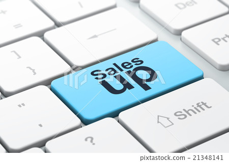 Advertising concept: Sales Up on computer keyboard 21348141