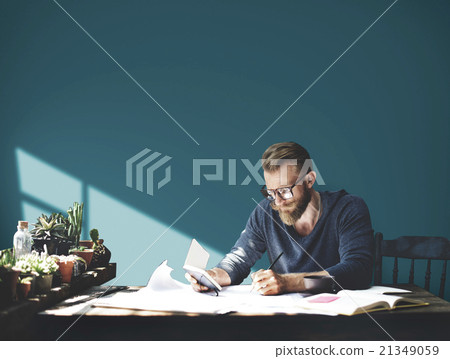 Businessman Studio Leisure Contemplation Corporate Concept Businessman Studio Leisure Contemplation Corporate Concept 21349059