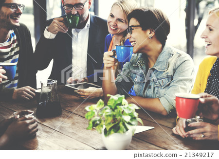 People Meeting Friendship Togetherness Coffee Shop Concept 21349217