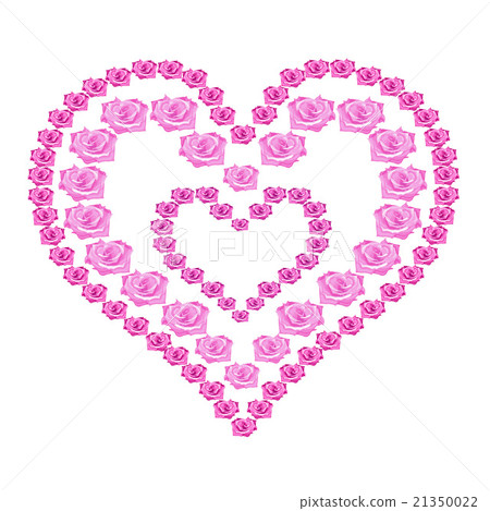 illustration heart of pink roses - Stock Illustration [21350022] - PIXTA