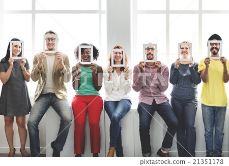 Frame Face Communication Colleagues Corporate Concept Frame Face Communication Colleagues Corporate Concept 21351178
